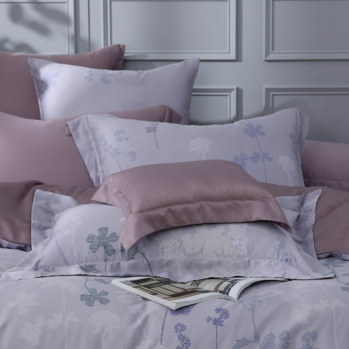 60支天絲/雙人5尺/床包枕套被套/羅曼香草/0601