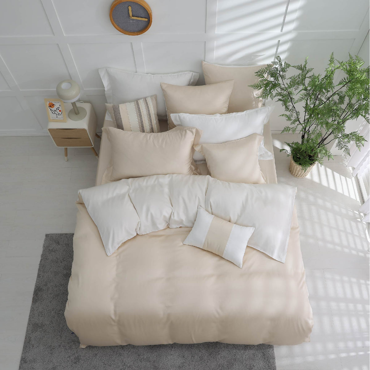 【IKEA歐規】60支天絲/IKEA歐規/床包枕套被套/長度200公分/牛奶燕麥/0650