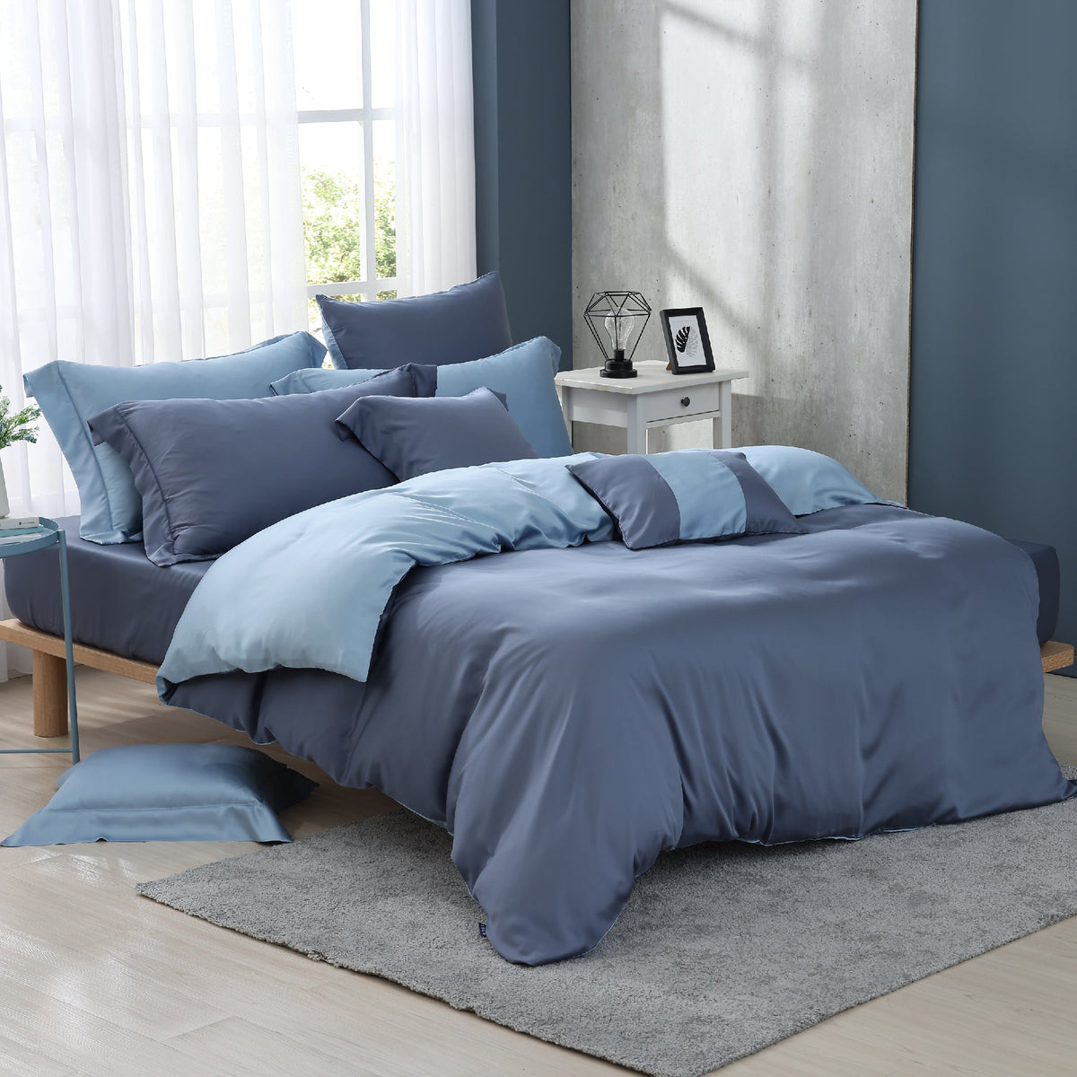 【素色自由配】60支天絲/單人3.5尺/床包枕套被套自由配/蘇打迷霧/0653