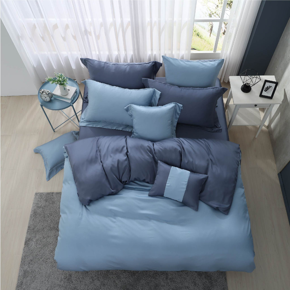 【IKEA歐規】60支天絲/IKEA歐規/床包枕套被套/長度200公分/蘇打迷霧/0653