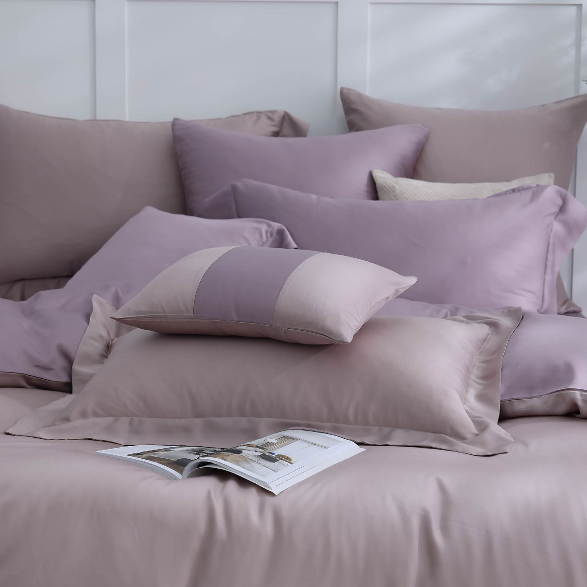 【素色自由配】60支天絲/加大6尺/床包枕套被套自由配/豆沙芋頭/0654