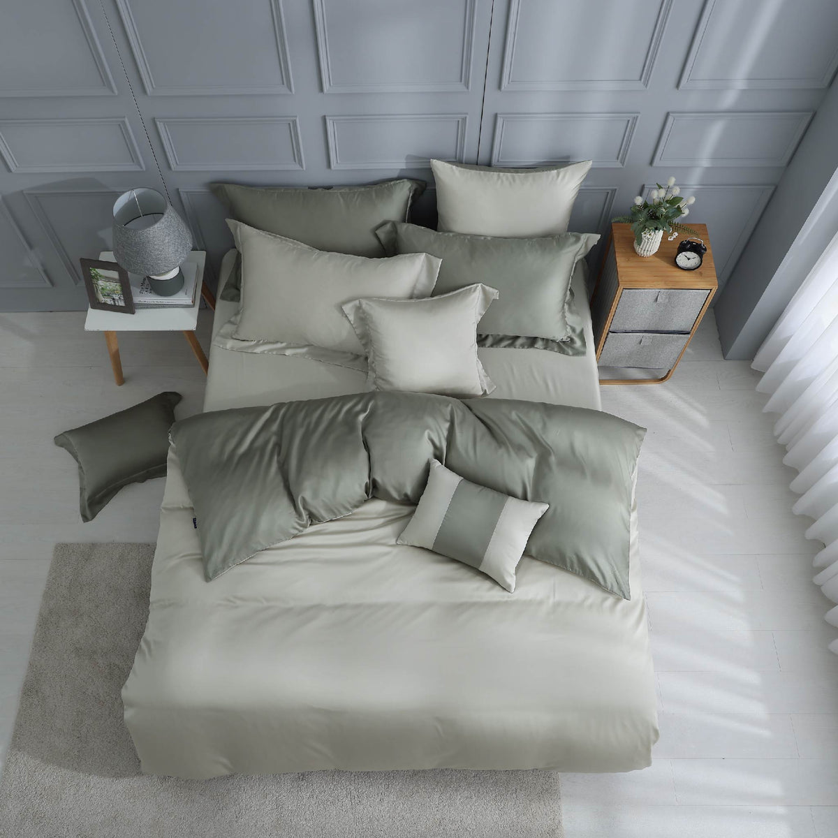 【IKEA歐規】60支天絲/IKEA歐規/床包枕套被套/長度200公分/抹茶森林/0656