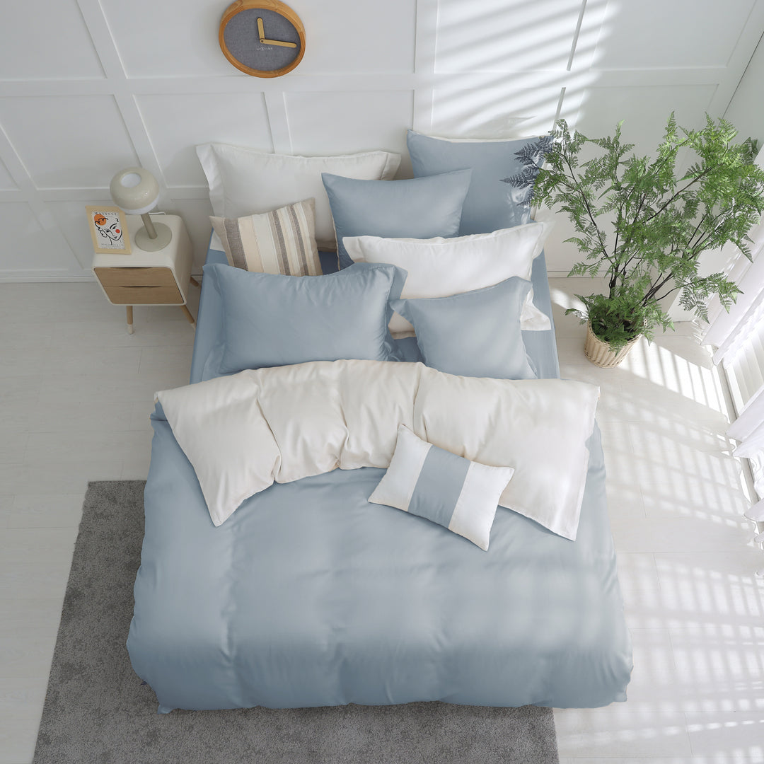 60支天絲/床包枕套被套/單人雙人加大特大/牛奶冰晶/0658