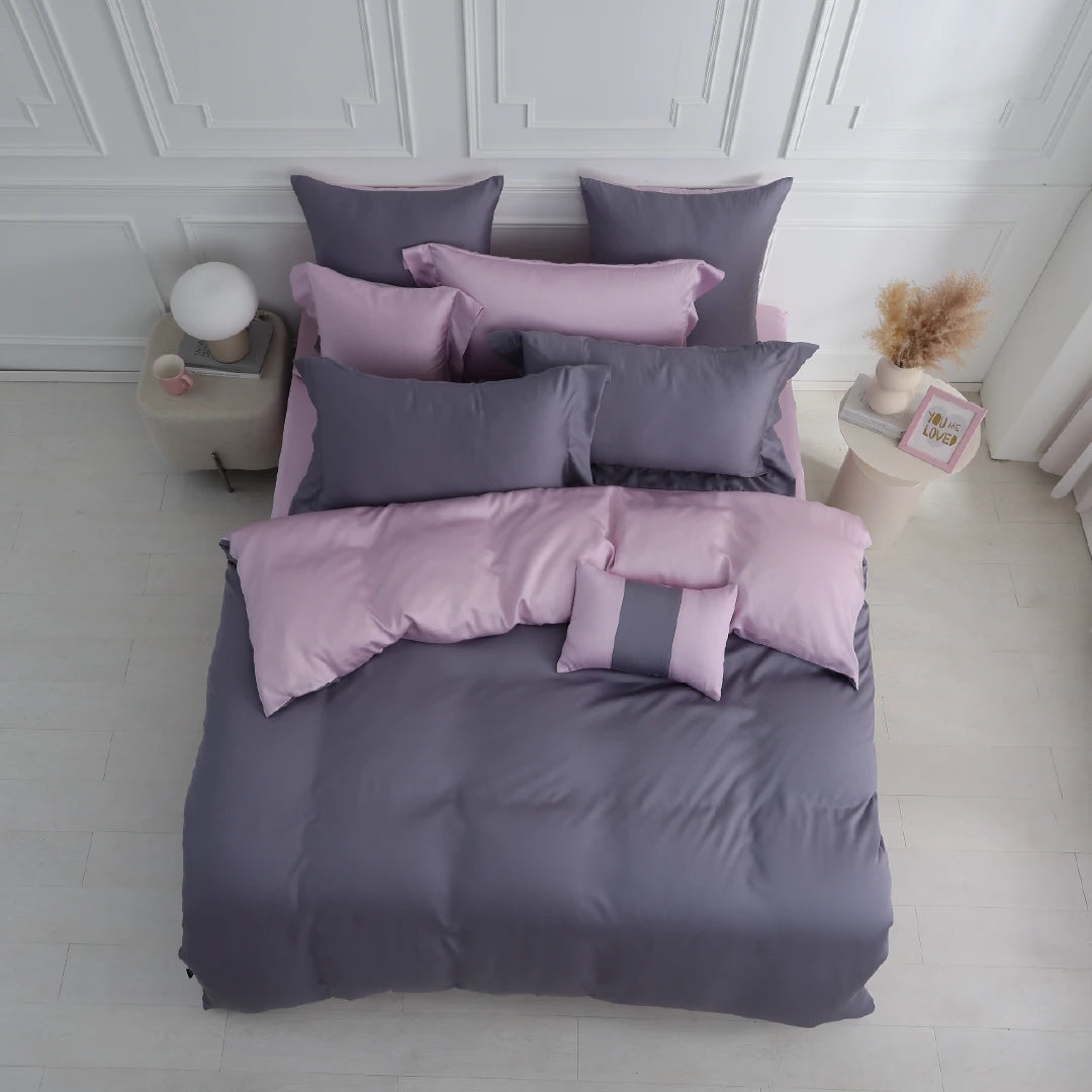 60支天絲/床包枕套被套/單人雙人加大特大/丁香暮鳶/0661