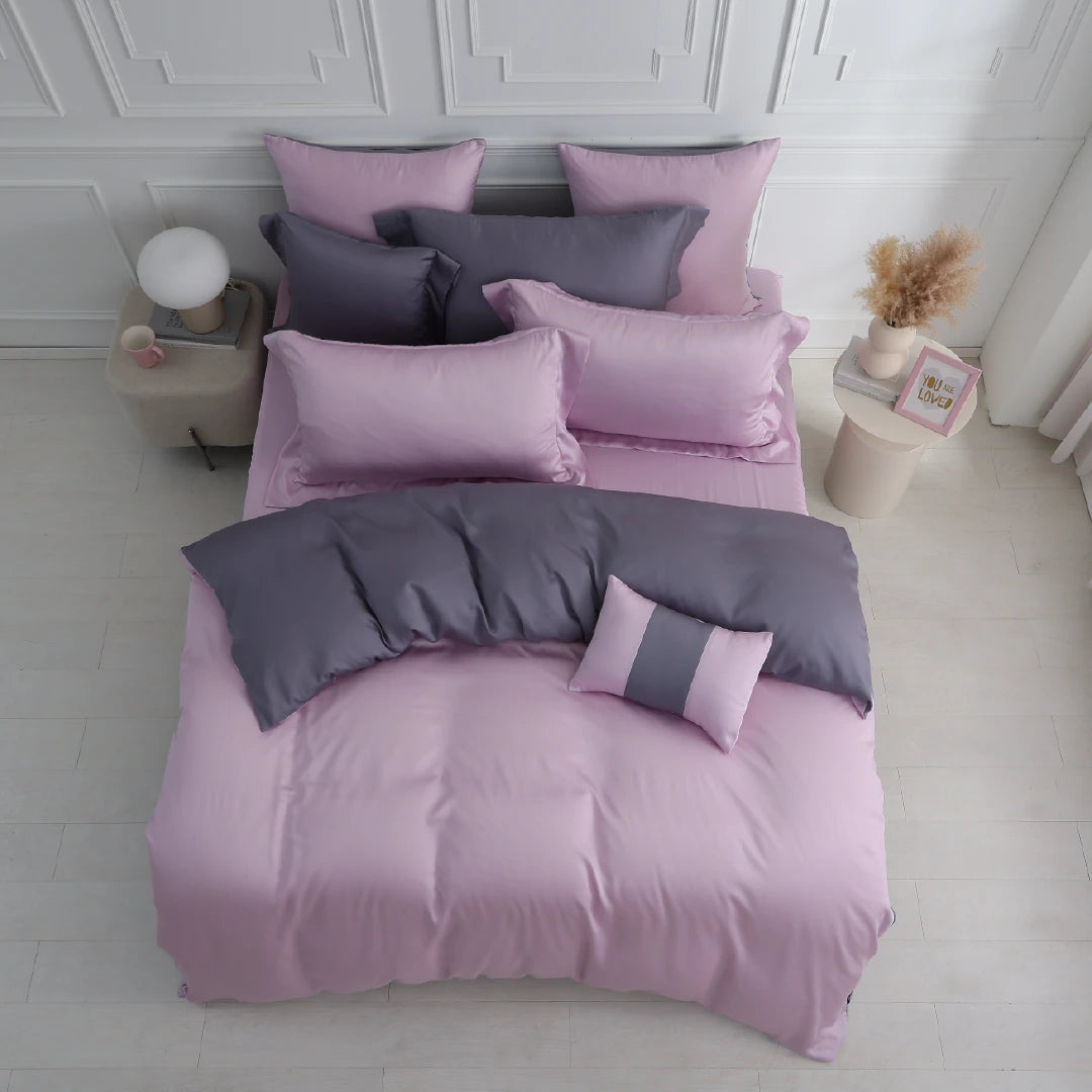 60支天絲/床包枕套被套/單人雙人加大特大/丁香暮鳶/0661