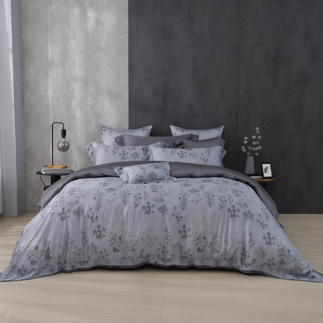 100支天絲/中式床罩七件式/雙人5尺加大6尺特大7尺/墨羽花吟/0804