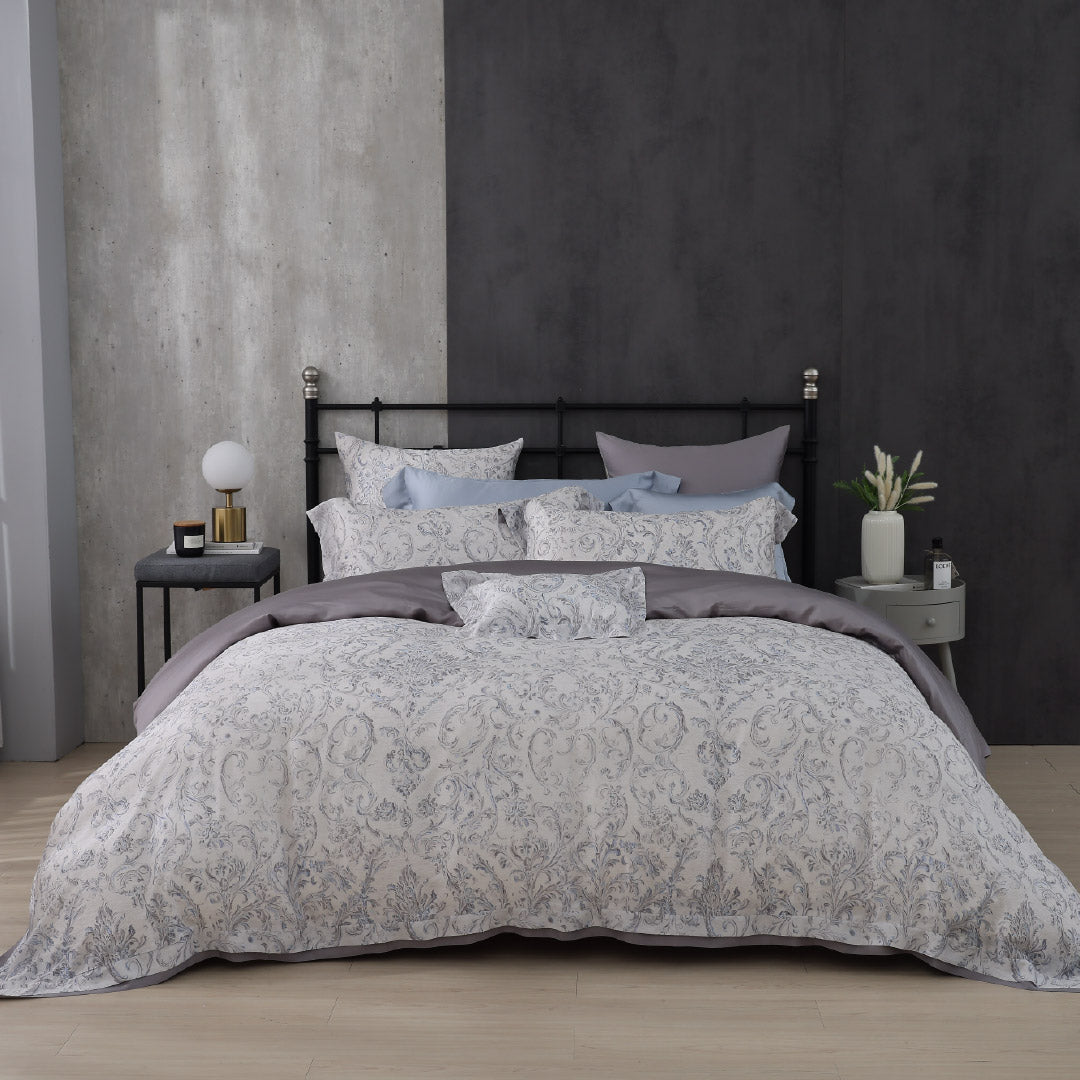 100支天絲/中式床罩七件式/雙人5尺加大6尺特大7尺/都市落羽/0805