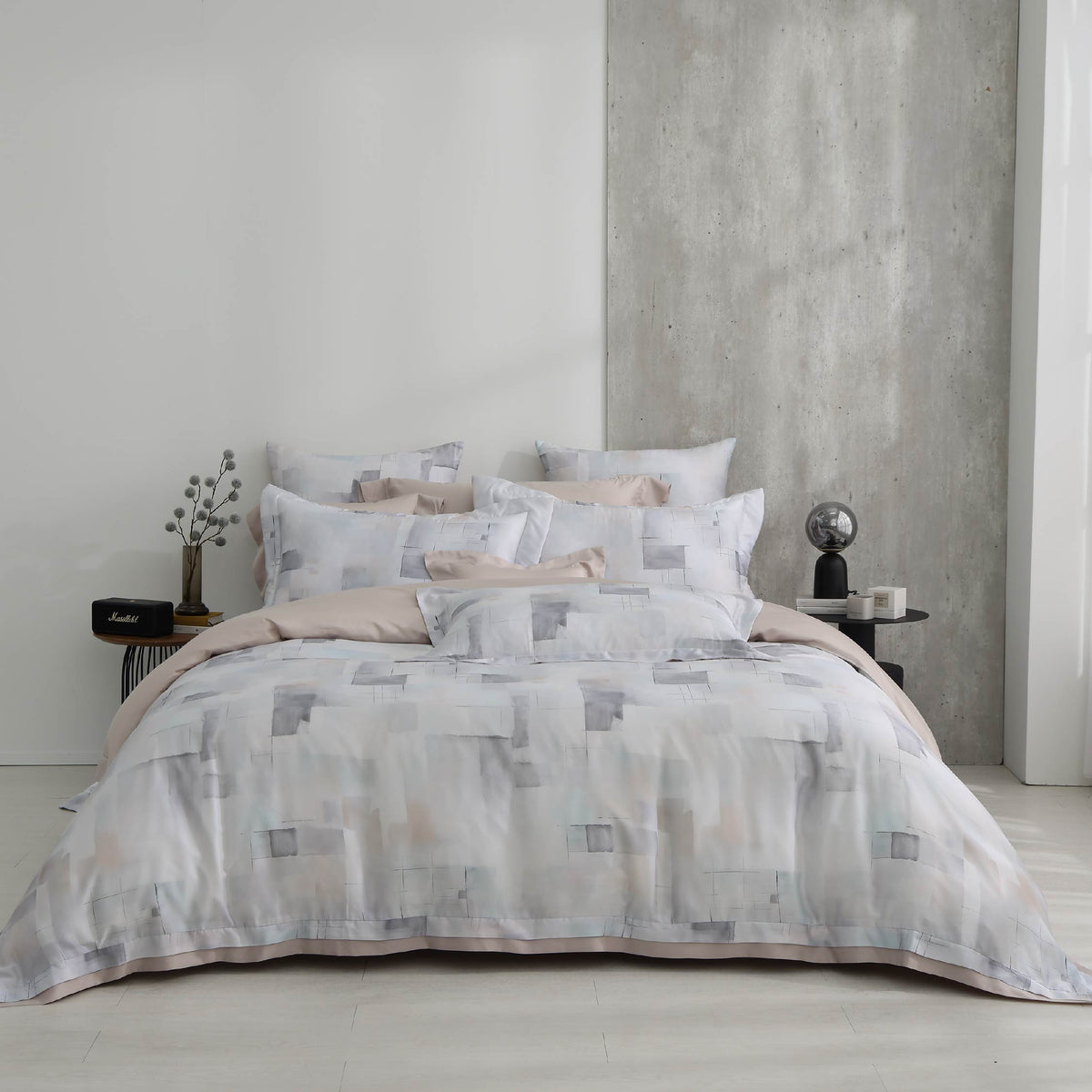 100支天絲/床包枕套被套/單人雙人加大特大/暮光霧影/0806