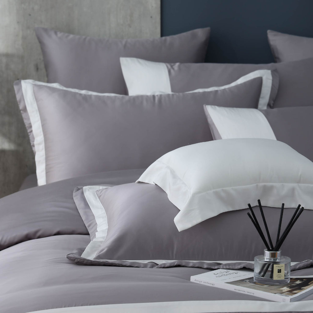 100支天絲/中式床罩七件式/雙人5尺加大6尺特大7尺/都市灰/0850