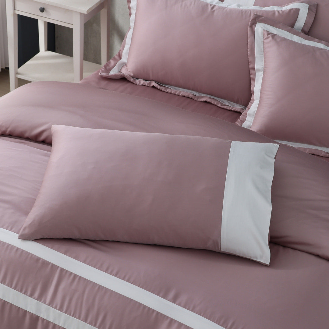 100支天絲/床包枕套被套/單人雙人加大特大/豆沙粉/0851