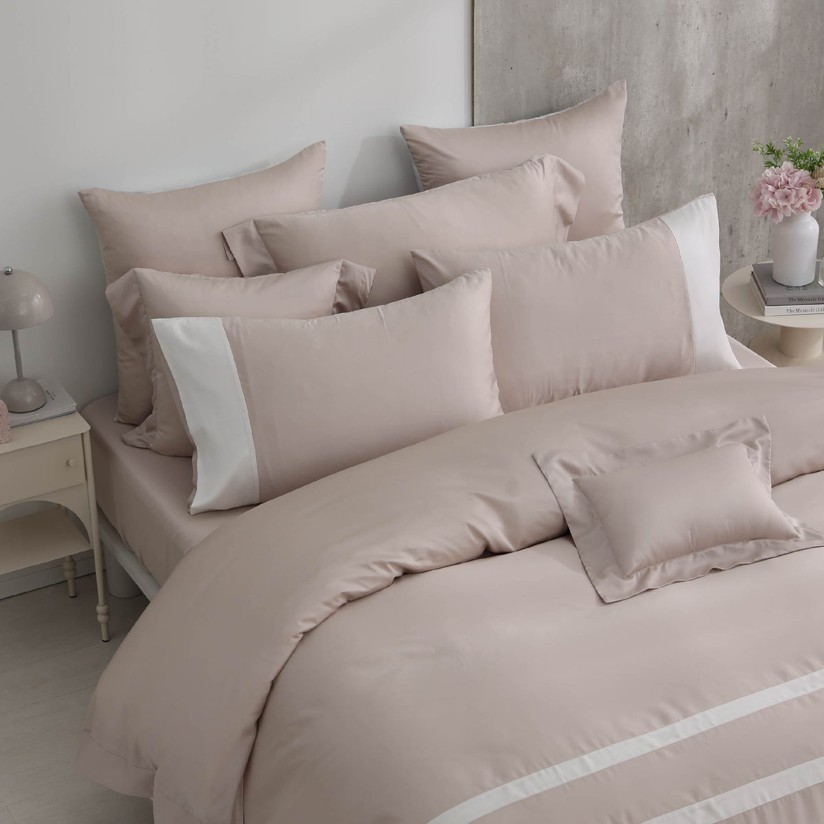 100支天絲/床包枕套被套/單人雙人加大特大/暮光灰/0856