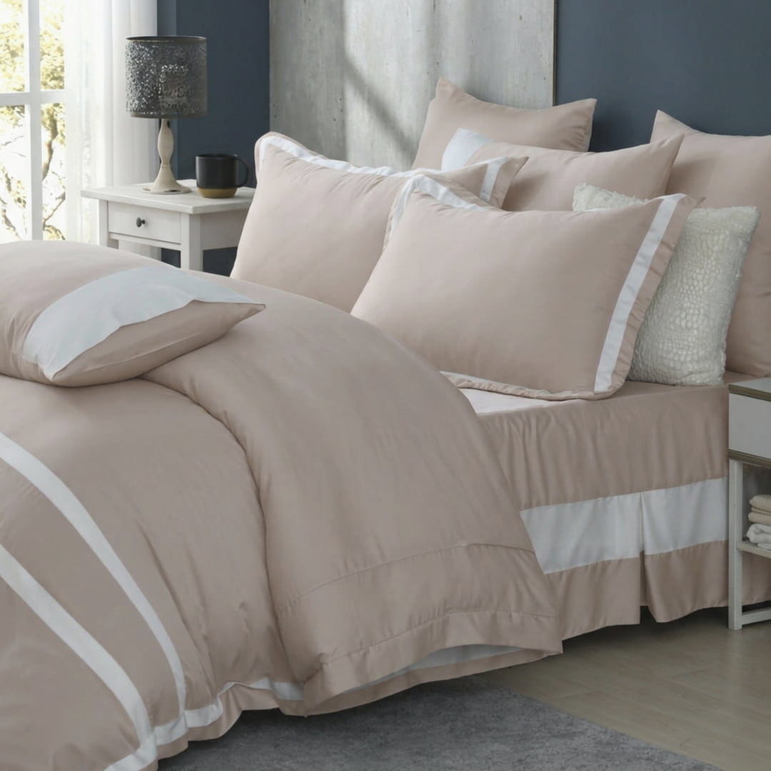 100支天絲/中式床罩七件式/雙人5尺加大6尺特大7尺/暮光灰/0856