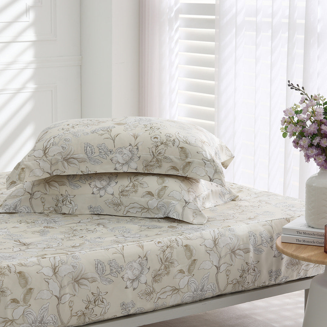 【IKEA歐規】60支天絲/IKEA歐規/床包枕套被套/長度200公分/紫霞幽韻/0605