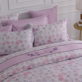 60支天絲/中式床裙鋪棉床罩七件式/雙人5尺加大6尺特大7尺/曦光玫語/0606