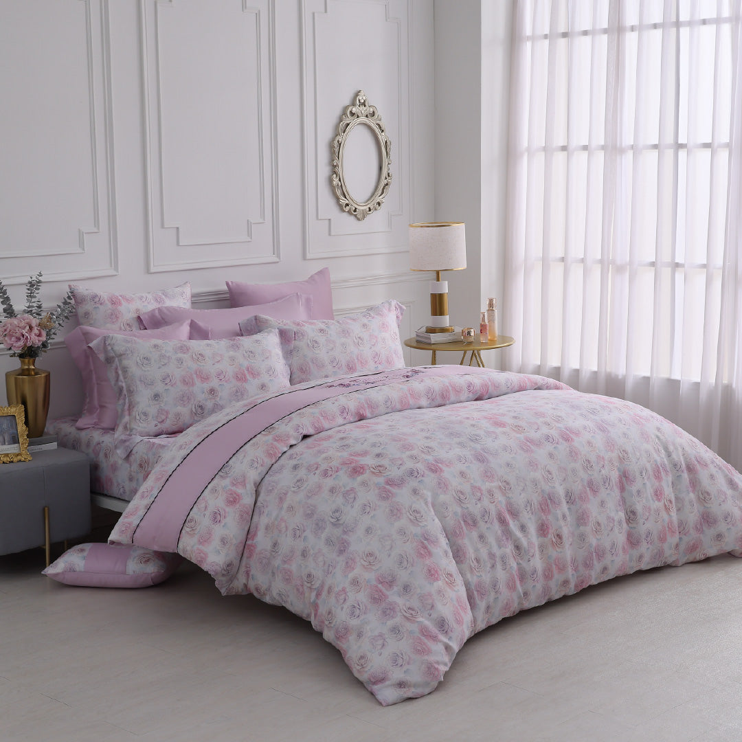 【IKEA歐規】60支天絲/IKEA歐規/床包枕套被套/長度200公分/曦光玫語/0606