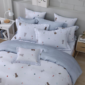 【IKEA歐規】60支天絲/IKEA歐規/床包枕套被套/長度200公分/海鹽小狗/0608