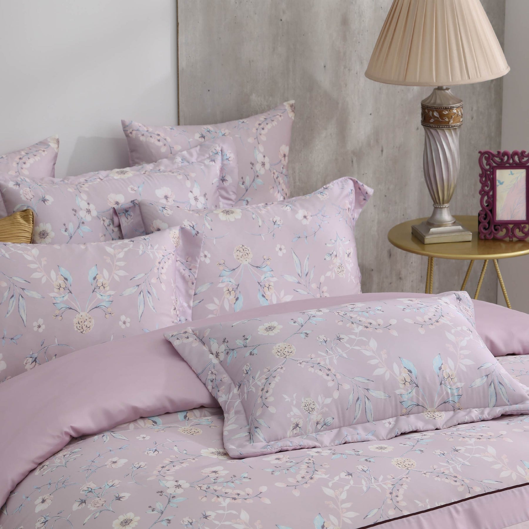 【IKEA歐規】60支天絲/IKEA歐規/床包枕套被套/長度200公分/丁香花語/0609