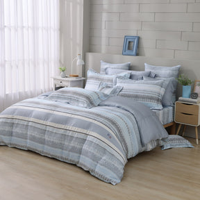 【IKEA歐規】60支天絲/IKEA歐規/床包枕套被套/長度200公分/冰藍之序/0610