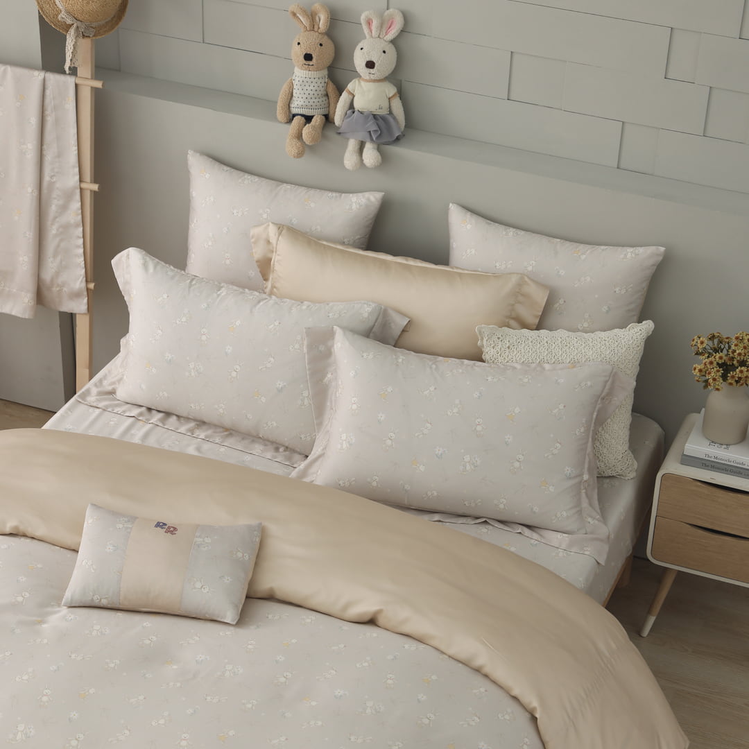 【IKEA歐規】60支天絲/IKEA歐規/床包枕套被套/長度200公分/花野兔夢/0611