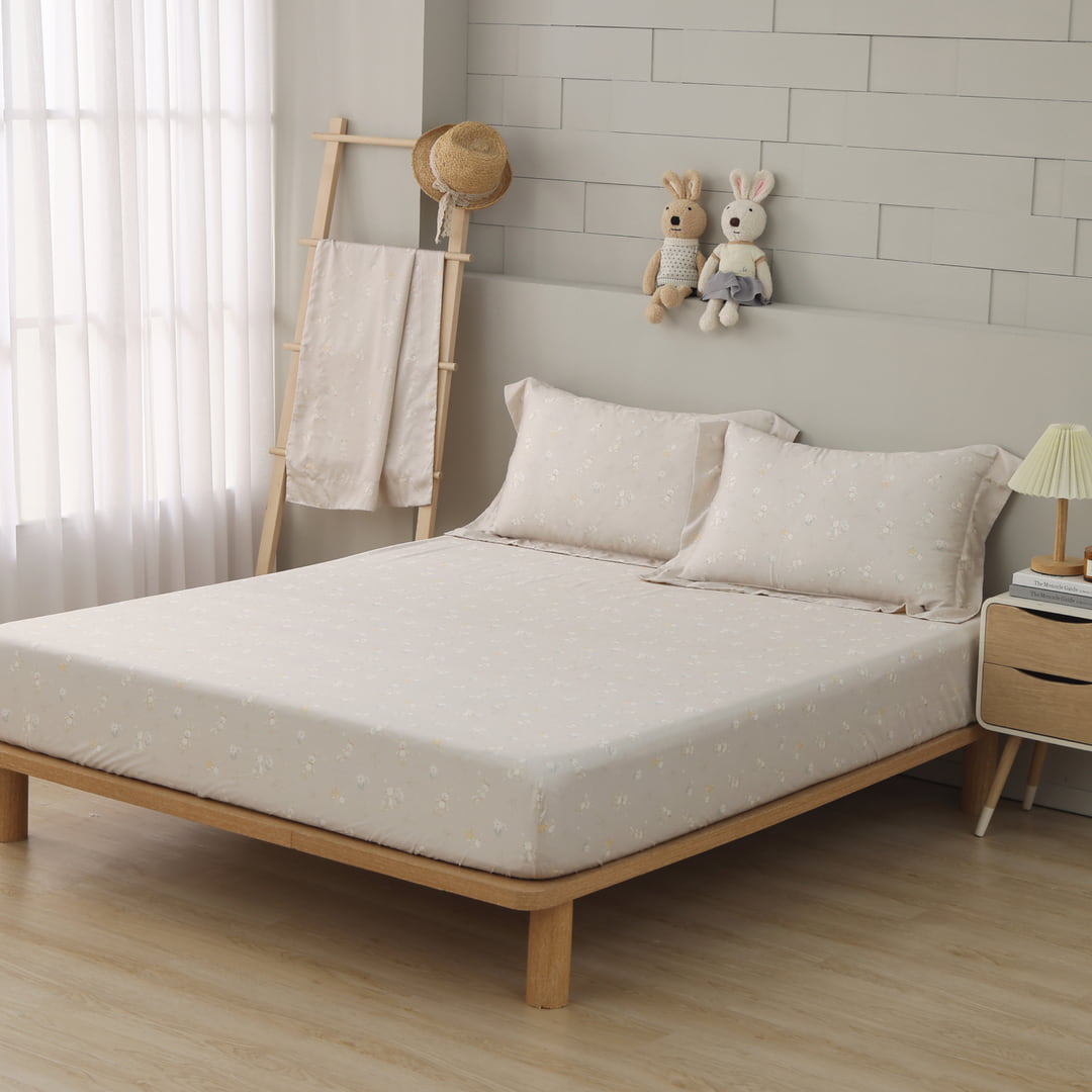 60支天絲/床包枕套被套/單人雙人加大特大/花野兔夢/0611