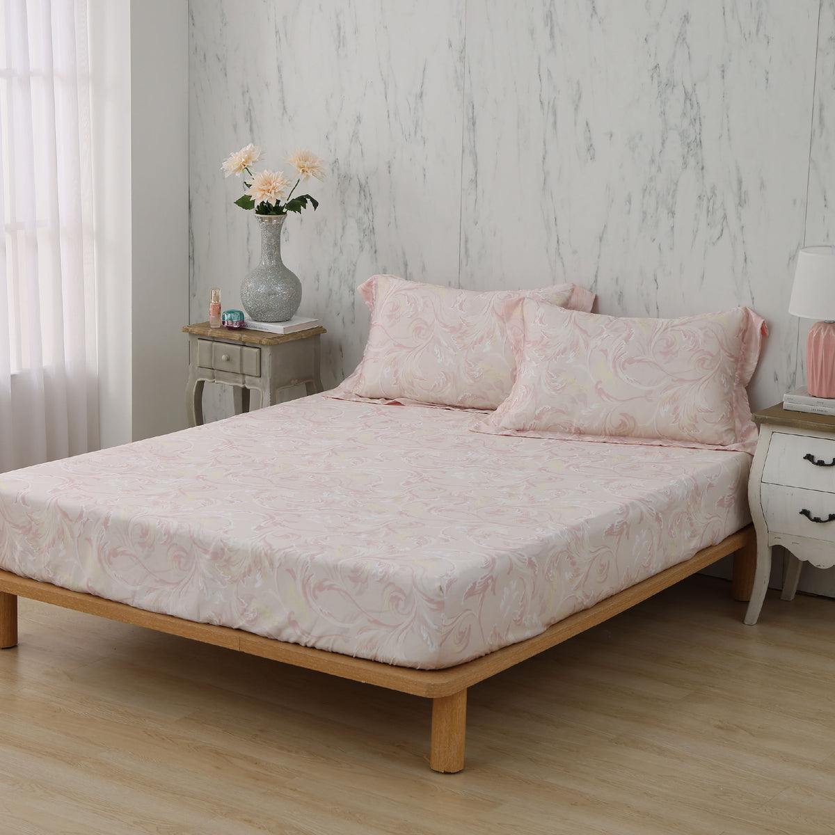 【新品結帳95折】【IKEA歐規】60支天絲/IKEA歐規/床包枕套被套/長度200公分/香檳粉韻/0612