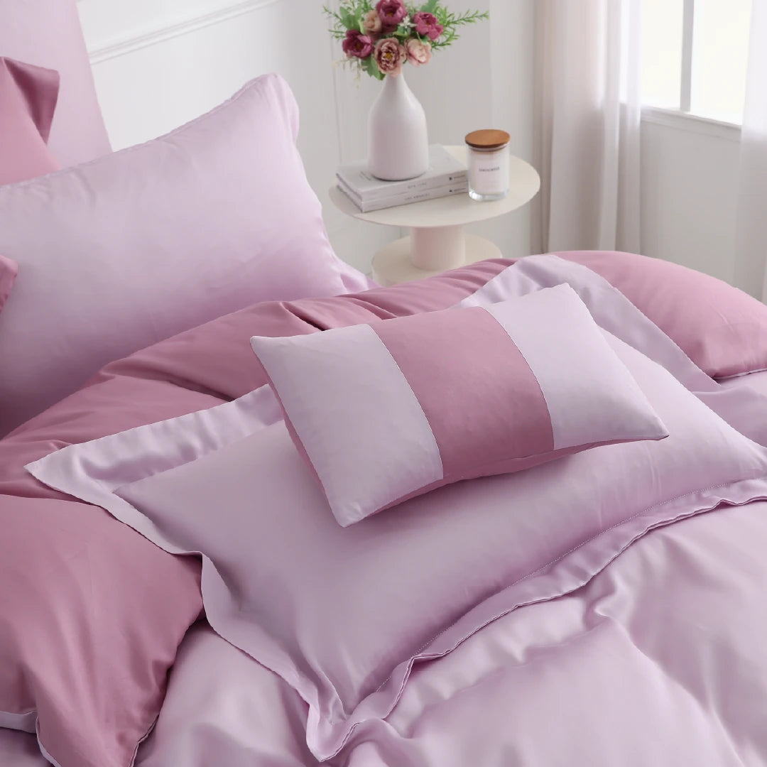 60支天絲/床包枕套被套/單人雙人加大特大/丁香黑莓/0660