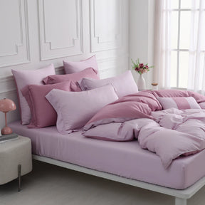 60支天絲/床包枕套被套/單人雙人加大特大/丁香黑莓/0660