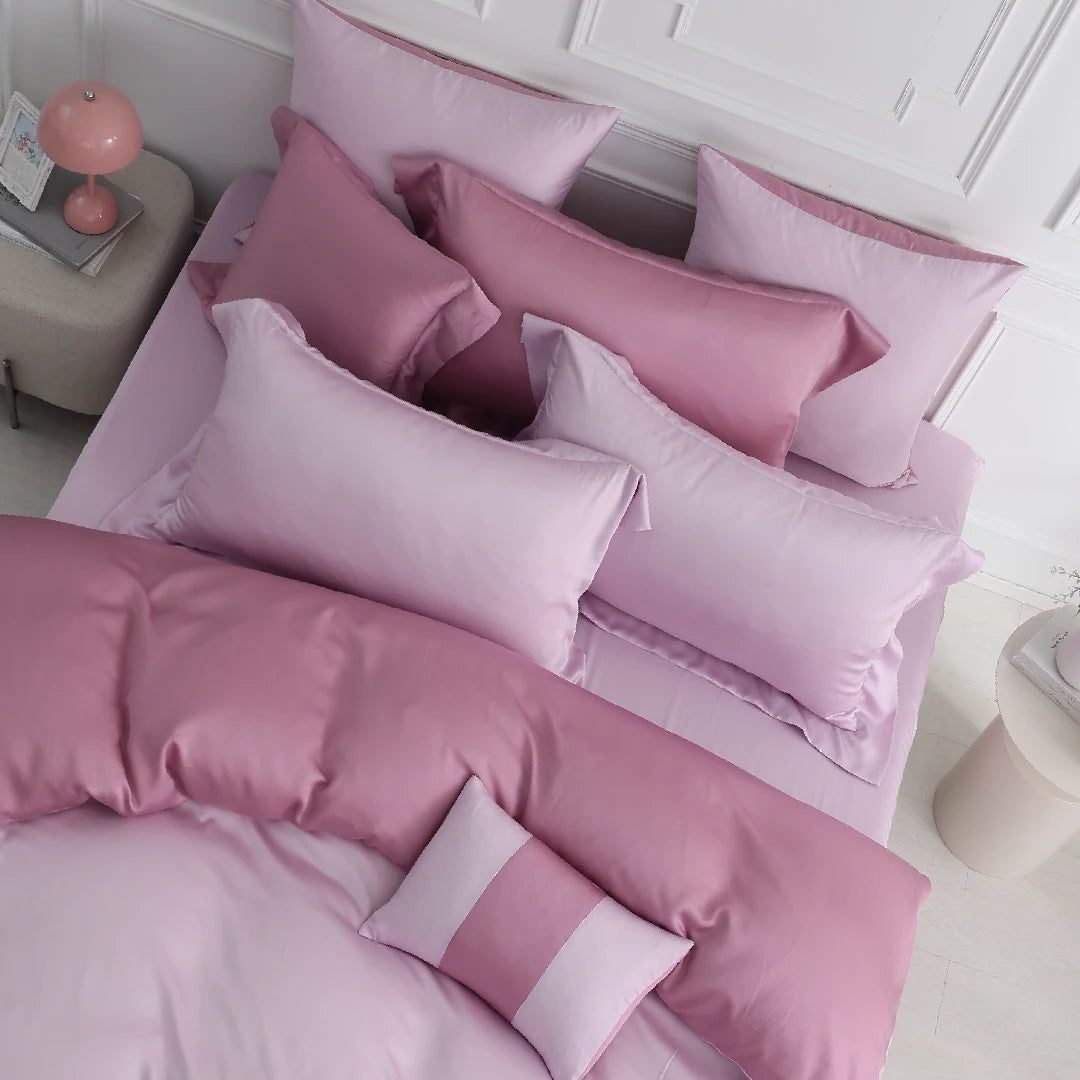 60支天絲/床包枕套被套/單人雙人加大特大/丁香黑莓/0660