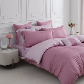 60支天絲/床包枕套被套/單人雙人加大特大/丁香黑莓/0660