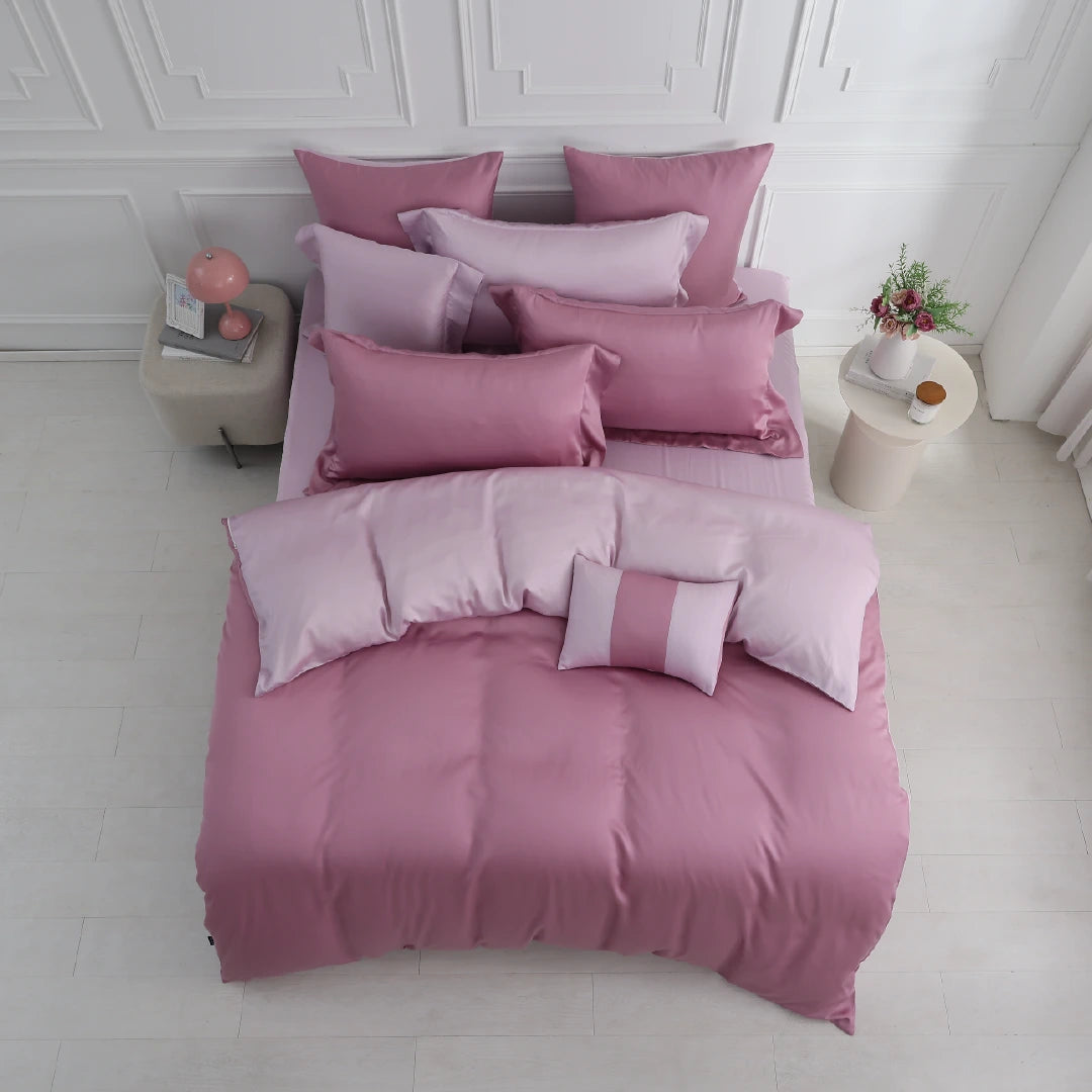 60支天絲/床包枕套被套/單人雙人加大特大/丁香黑莓/0660