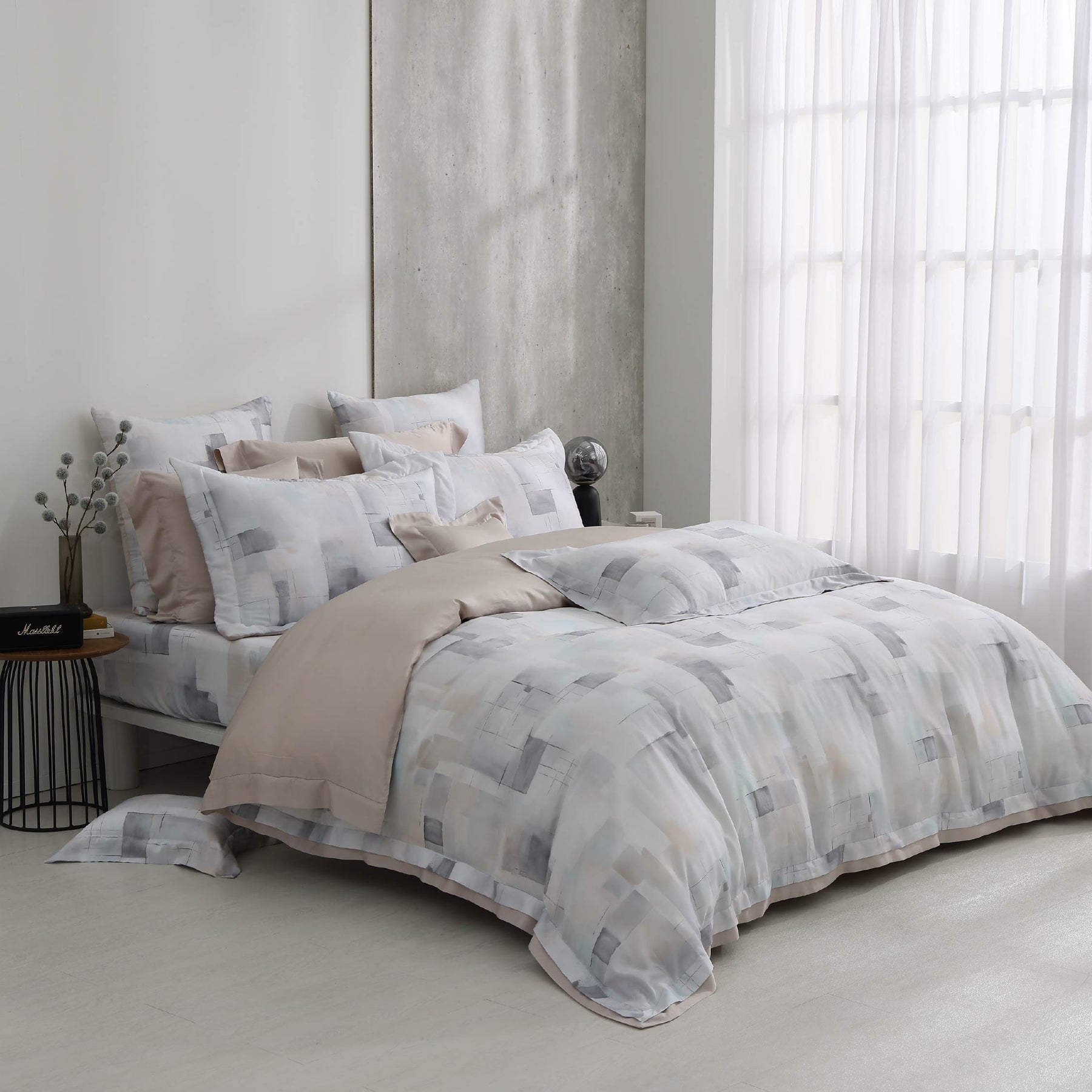 【IKEA歐規】100支天絲/IKEA歐規/床包枕套被套/長度200公分/暮光霧影/0806