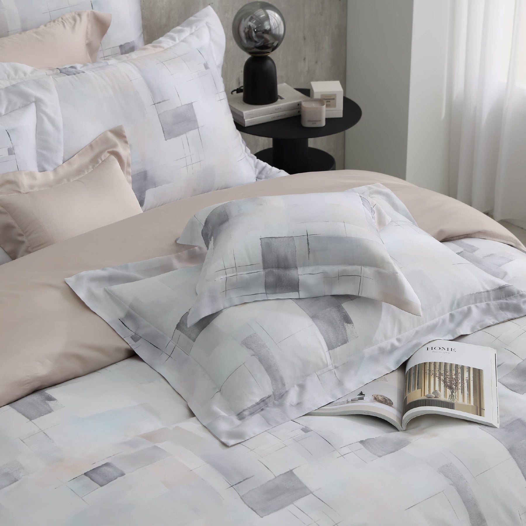 【IKEA歐規】100支天絲/IKEA歐規/床包枕套被套/長度200公分/暮光霧影/0806