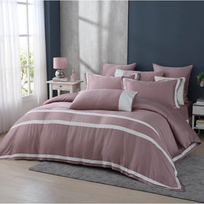 80支萊塞爾天絲，豆沙煙花粉色的床群床罩七件式