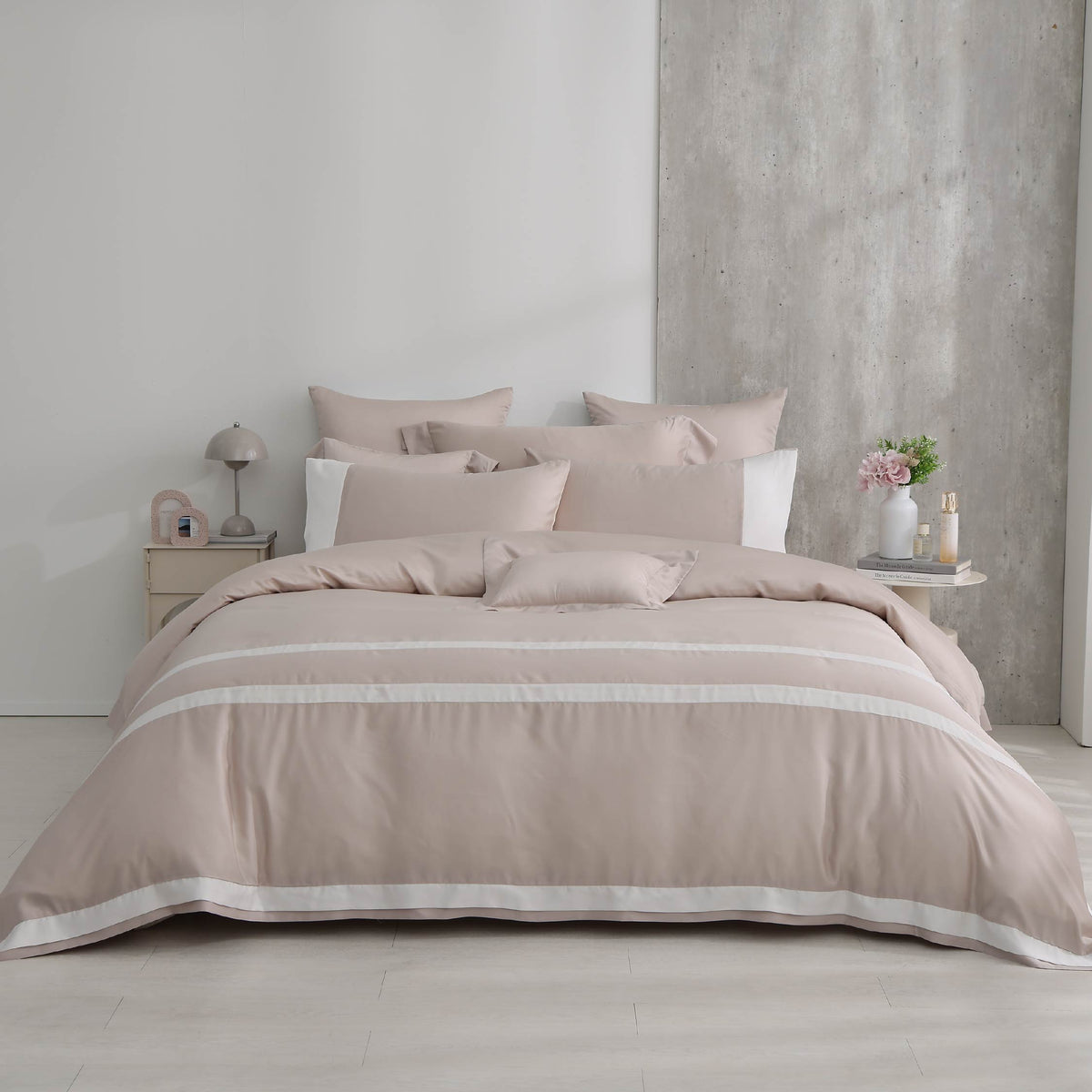 100支天絲/床包枕套被套/單人雙人加大特大/暮光灰/0856