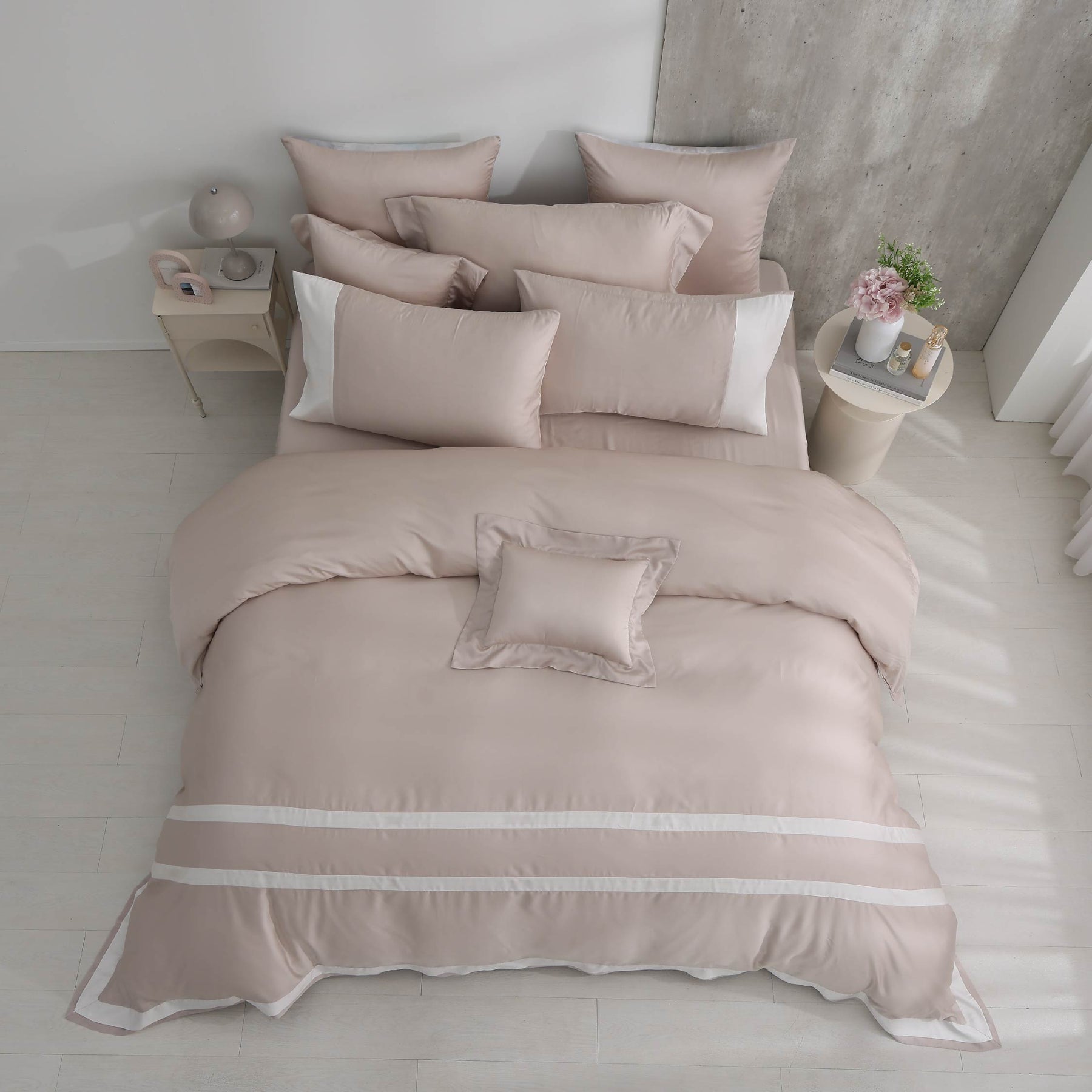 【IKEA歐規】100支天絲/IKEA歐規/床包枕套被套/長度200公分/暮光灰/0856