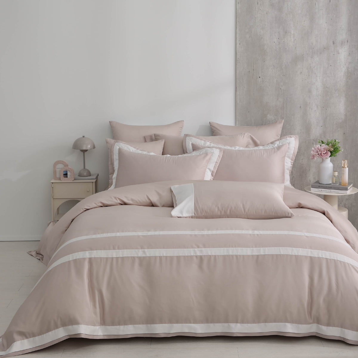 100支天絲/中式床罩七件式/雙人5尺加大6尺特大7尺/暮光灰/0856